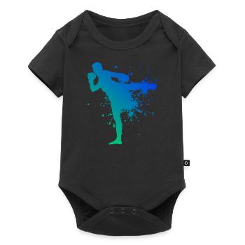 Muay Thai Boxing Hommes Femmes Boxe Thaï - Body à manches courtes Premium Bébé - noir - Devant