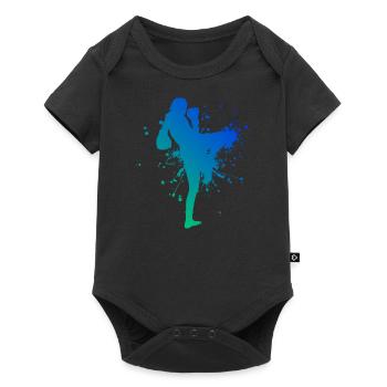 Boxe Thaï Hommes Femmes Boxeur Thaï Muay Thai - Body à manches courtes Premium Bébé - noir - Devant