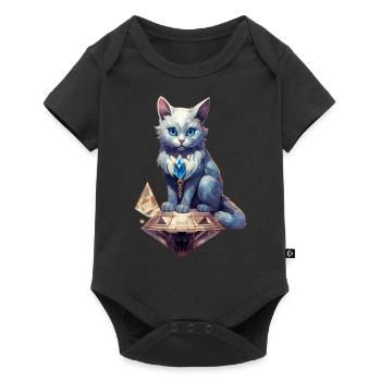 Pierre de naissance Chat Avril - Body à manches courtes Premium Bébé - noir - Devant