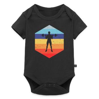 Fitness Haltérophilie Cardio Hommes Femmes Endurance - Body à manches courtes Premium Bébé - noir - Devant