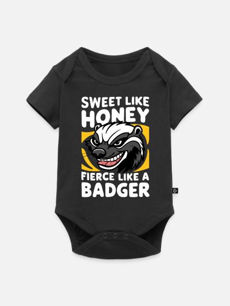 Dachs Honigdachs Tier - Baby Premium Kurzarmbody - Schwarz