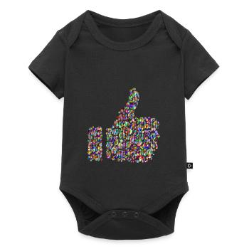 Rainbow colored thumb - Baby Premium short-sleeve bodysuit - black - Front
