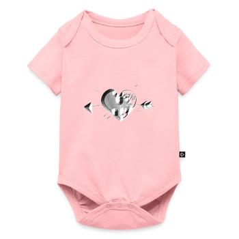 symbole de cœur cicatrices de flèche grises - Body à manches courtes Premium Bébé - rose - Devant