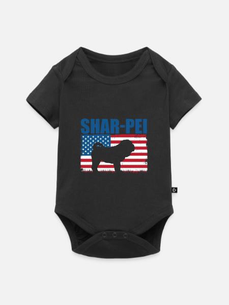 Shar Pei - Baby Premium Kurzarmbody - Schwarz