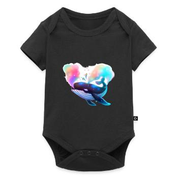 Baleine colorée dans l’océan - Body à manches courtes Premium Bébé - noir - Devant