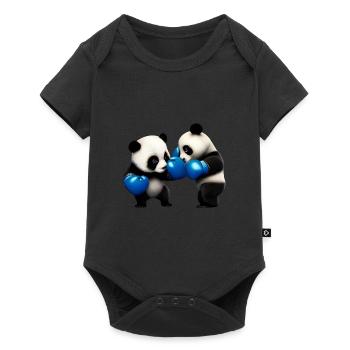 Combattre les pandas - Body à manches courtes Premium Bébé - noir - Devant