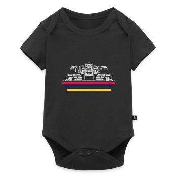Vintage Retro Formula Racing | Fête de course - Body à manches courtes Premium Bébé - noir - Devant