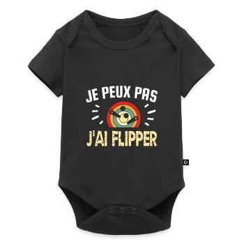 je peux pas j'ai flipper - Body à manches courtes Premium Bébé - noir - Devant