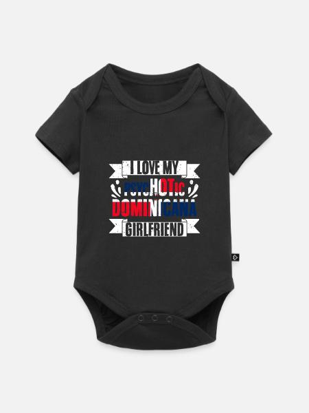I Love My Psychotic Dominicana Girlfriend Funny - Premium kortærmet baby-body  - sort