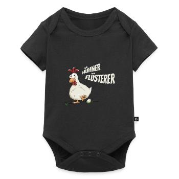 forsches Huhn Hühner-Flüsterer Landwirt Geschenk - Baby Premium Kurzarmbody - Schwarz - Vorne