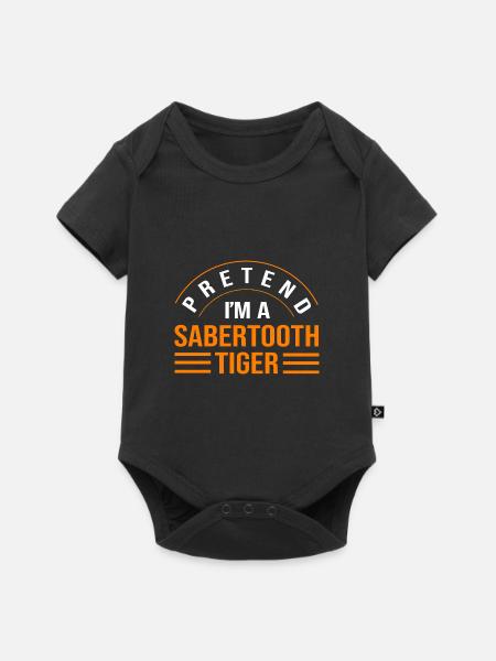 Urzeit Säbelzahntiger - Baby Premium Kurzarmbody - Schwarz