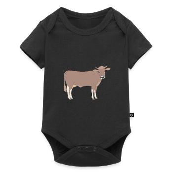 Le bétail brun - Body à manches courtes Premium Bébé - noir - Devant