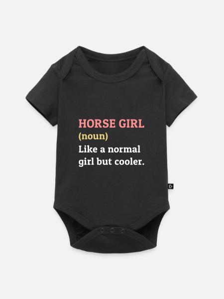Horse girl, noun, like a normal girl but cooler - Premium kortærmet baby-body  - sort