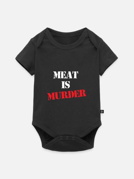 Meat is murder - Baby Premium Kurzarmbody - Schwarz