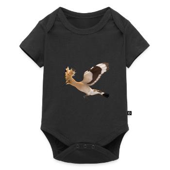 Illustration d’oiseau huppe - Body à manches courtes Premium Bébé - noir - Devant