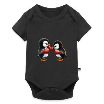Penguin Boxing Match - Baby Premium short-sleeve bodysuit - black - Front