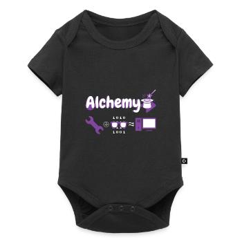 Alchemy: tool + hacker = computer - Baby Premium short-sleeve bodysuit - black - Front