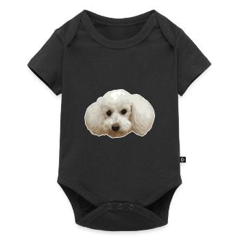 Caniche - Propriétaire de chien, chien, promenade - Body à manches courtes Premium Bébé - noir - Devant