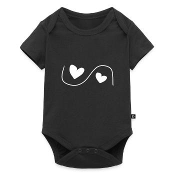 Two Hearts Heart Love - Baby Premium short-sleeve bodysuit - black - Front