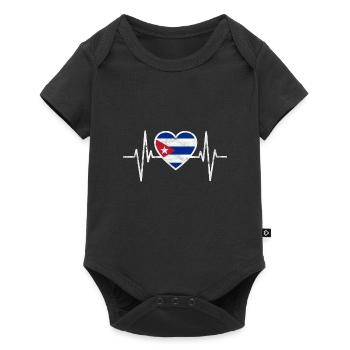 Cuba Cuba Flag Heart National Havana Gift - Baby Premium short-sleeve bodysuit - black - Front