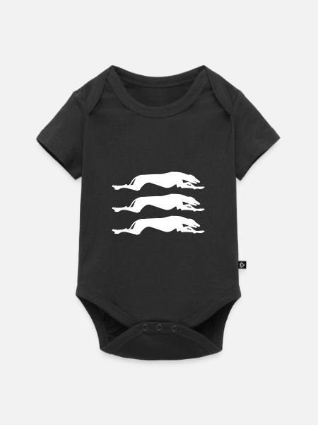 Windhund Muster - Baby Premium Kurzarmbody - Schwarz