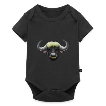 Cute drawn buffalo - Baby Premium short-sleeve bodysuit - black - Front