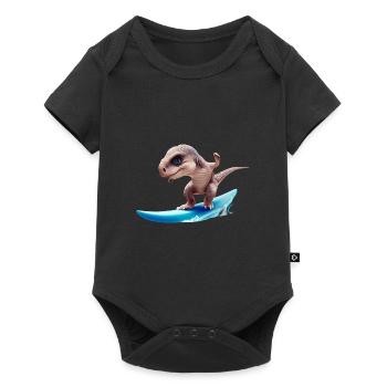 Le surfeur Dino - Body à manches courtes Premium Bébé - noir - Devant
