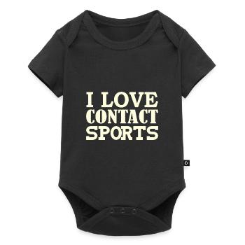 I love contact sports - Baby Premium short-sleeve bodysuit - black - Front