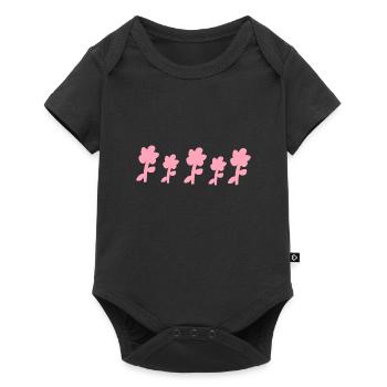 flowers plants flower symbol pink - Baby Premium short-sleeve bodysuit - black - Front