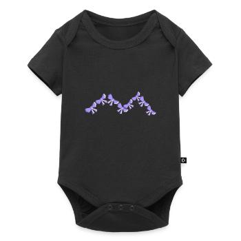 schleife symbol fliege eckig lila linie - Baby Premium Kurzarmbody - Schwarz - Vorne