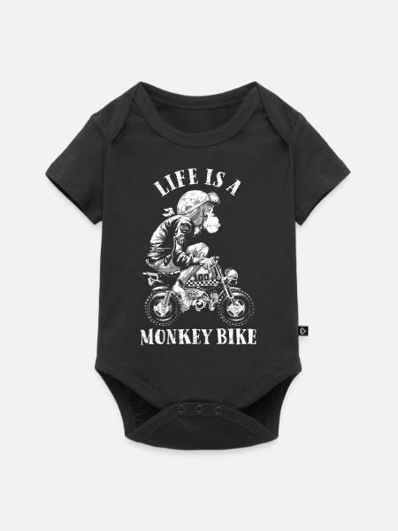 Life is a monkey bike - Baby Premium short-sleeve bodysuit - black