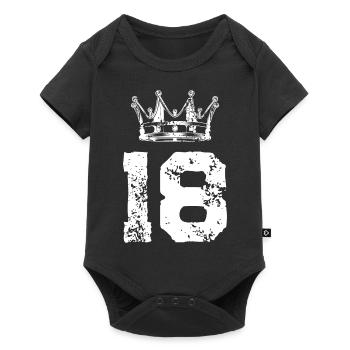 18 Zahl Krone - Baby Premium Kurzarmbody - Schwarz - Vorne