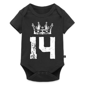14 Couronne de numéros - Body à manches courtes Premium Bébé - noir - Devant