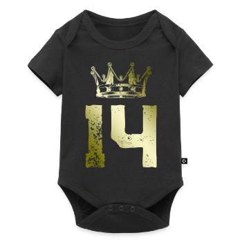 14 Couronne de numéros - Body à manches courtes Premium Bébé - noir - Devant