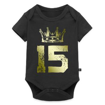 15 Couronne numérique - Body à manches courtes Premium Bébé - noir - Devant