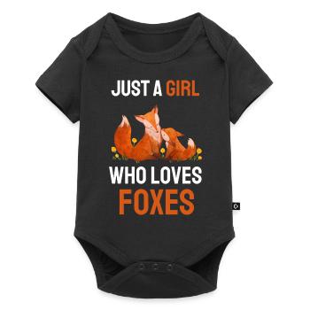 Forêt animal nature fille cadeau renard - Body à manches courtes Premium Bébé - noir - Devant