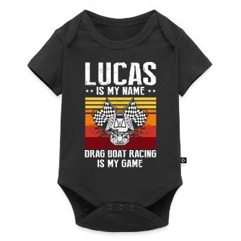 Conception de bateaux de dragster pour les plaisanciers de course - Body à manches courtes Premium Bébé - noir - Devant