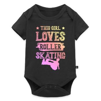 Girl loves roller skates - Baby Premium short-sleeve bodysuit - black - Front