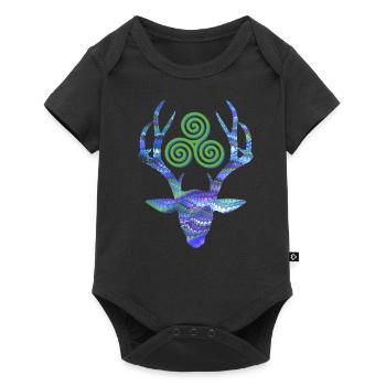 Tête de cerf avec Triskele E 103 - Body à manches courtes Premium Bébé - noir - Devant