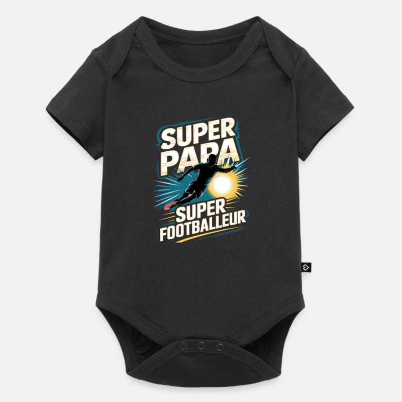 Super Papa Footballeur - Body à manches courtes Premium Bébé - noir