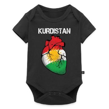 Kurdistan Flagge Bakur Bashur Rojava Rojhlt Newroz - Baby Premium Kurzarmbody - Schwarz - Vorne
