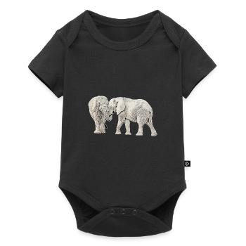 l'éléphant - Body à manches courtes Premium Bébé - noir - Devant