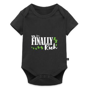 Ja, ich bin endlich reich - Baby Premium Kurzarmbody - Schwarz - Vorne