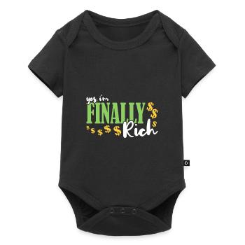 Ja, ich bin endlich reich - Baby Premium Kurzarmbody - Schwarz - Vorne