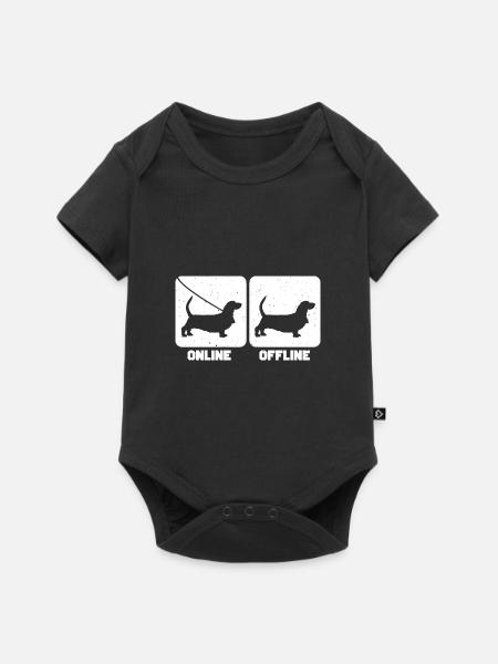 Basset Hound - Premium babyrompertje met korte mouwen  - zwart