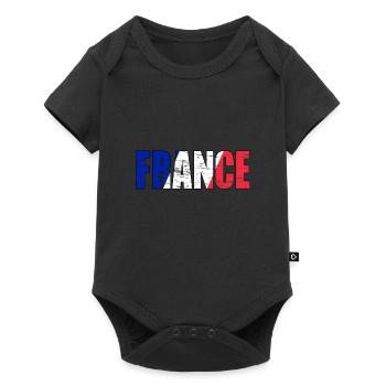 France - drapeau France football - Body à manches courtes Premium Bébé - noir - Devant