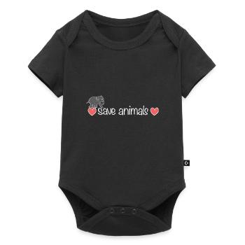 Hearts Save Animals Animal Elephant - Body à manches courtes Premium Bébé - noir - Devant
