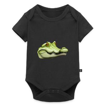 Tête de crocodile magnifiquement dessinée - Body à manches courtes Premium Bébé - noir - Devant