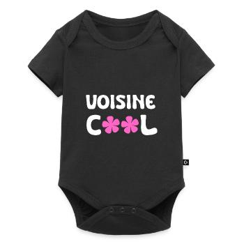 voisine cool - Body à manches courtes Premium Bébé - noir - Devant
