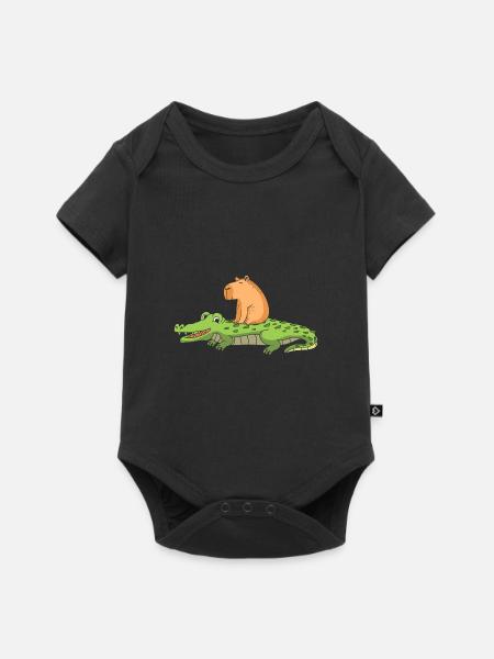 Capybara Capibara - Baby Premium Kurzarmbody - Schwarz